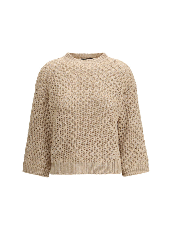 Fabiana Filippi 63% Fleece Wool; 17% Polyester; 12% Silk; 8% Cashmere sweater in beige
