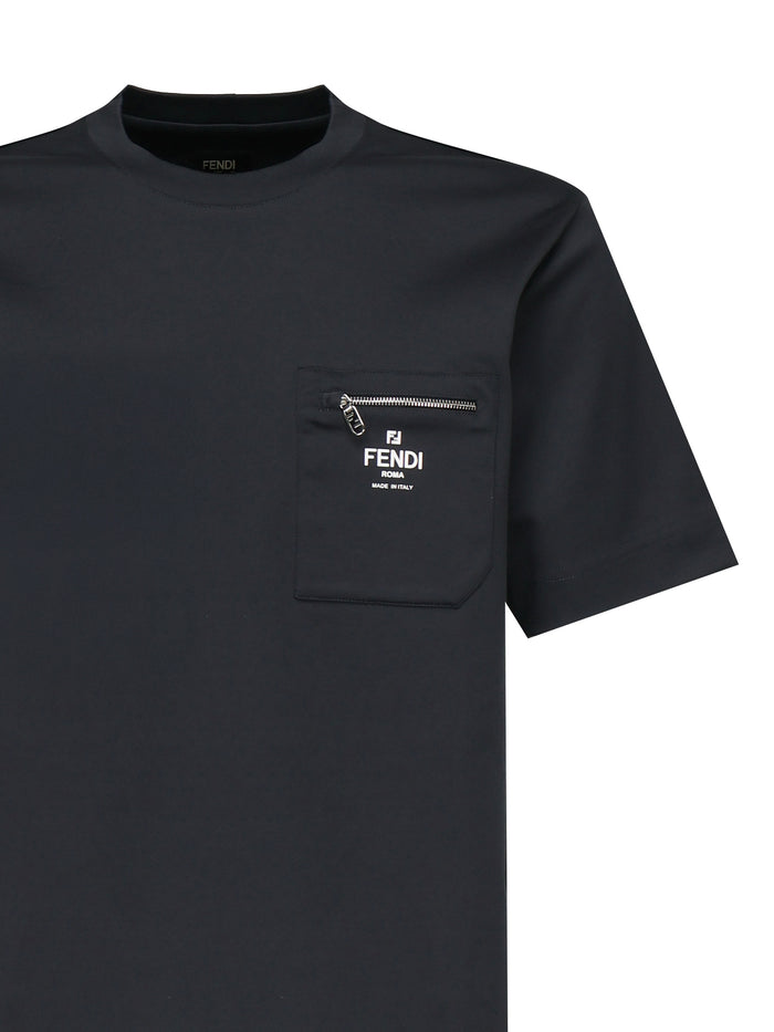 Fendi T-Shirts And Polos Blue Cotton