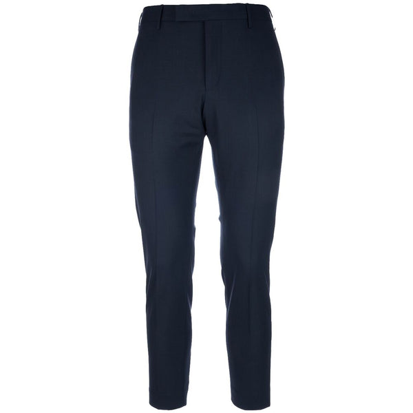 Tapered Virgin Wool Trousers Blue