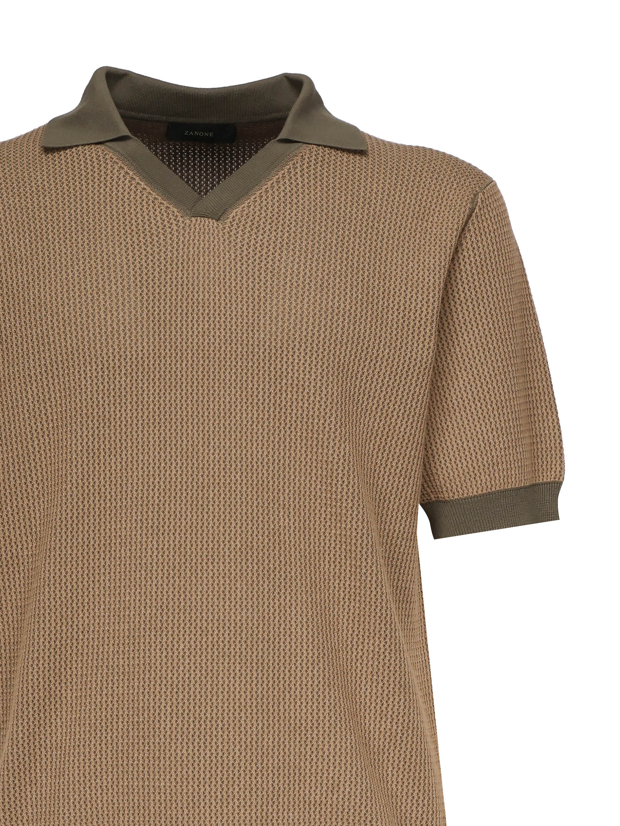 Zanone T-shirts and Polos Beige Cotton