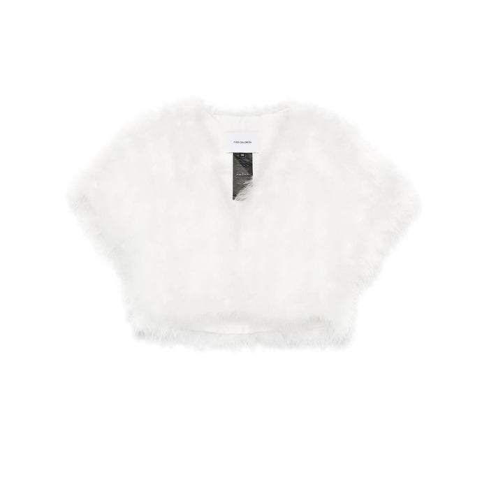 Cape Yves Salomon White Lining Silk: 100. Capes