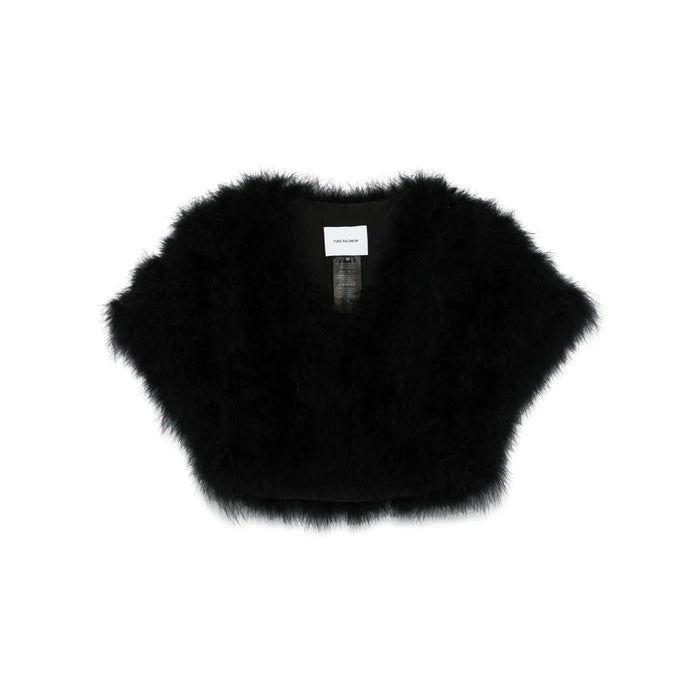 Cape Yves Salomon Black Lining Silk: 100. Capes