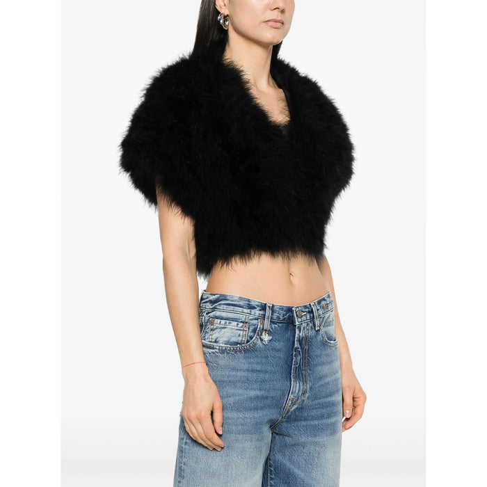 Cape Yves Salomon Black Lining Silk: 100. Capes