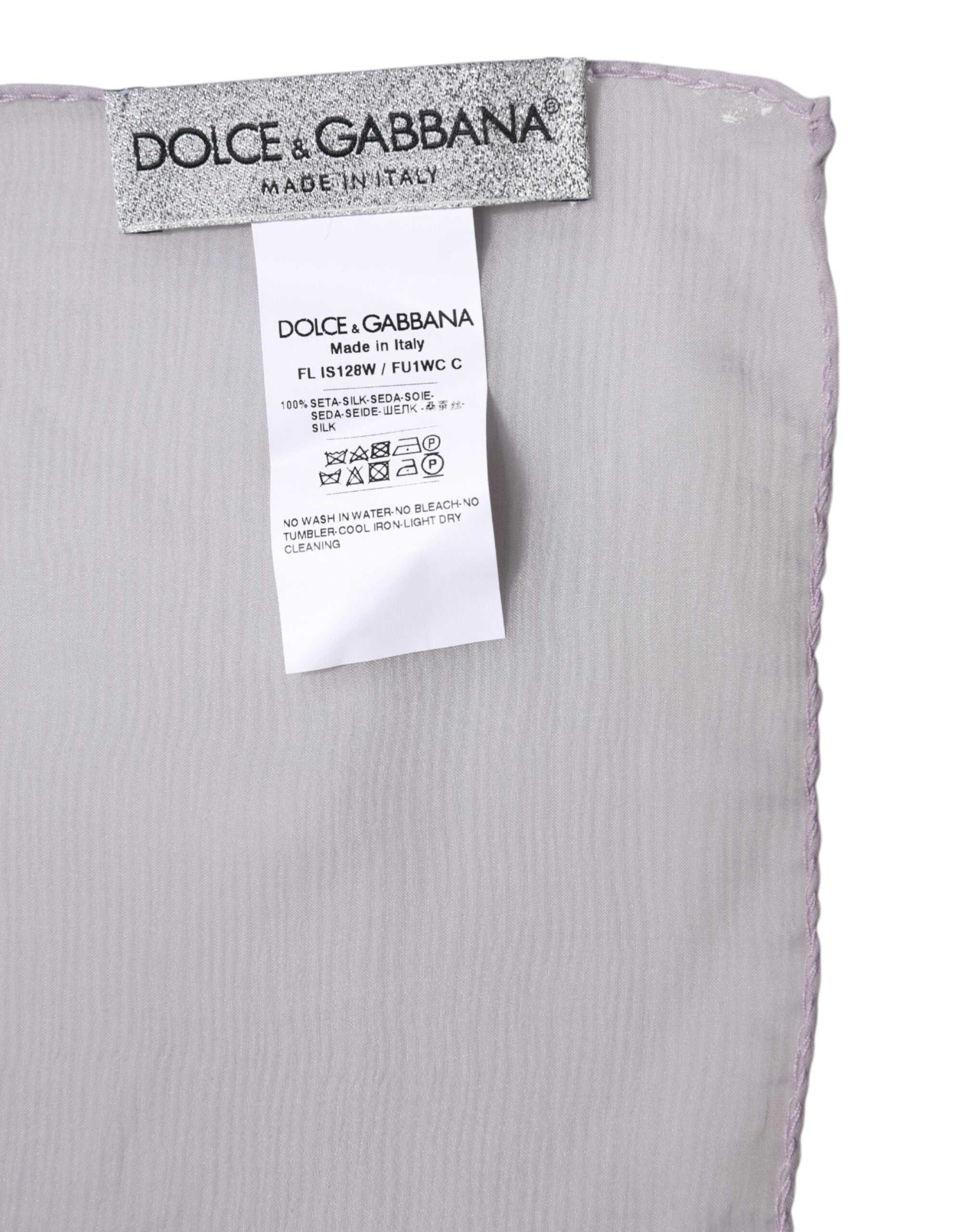 Dolce & Gabbana 100% Silk shawl in purple — view 6