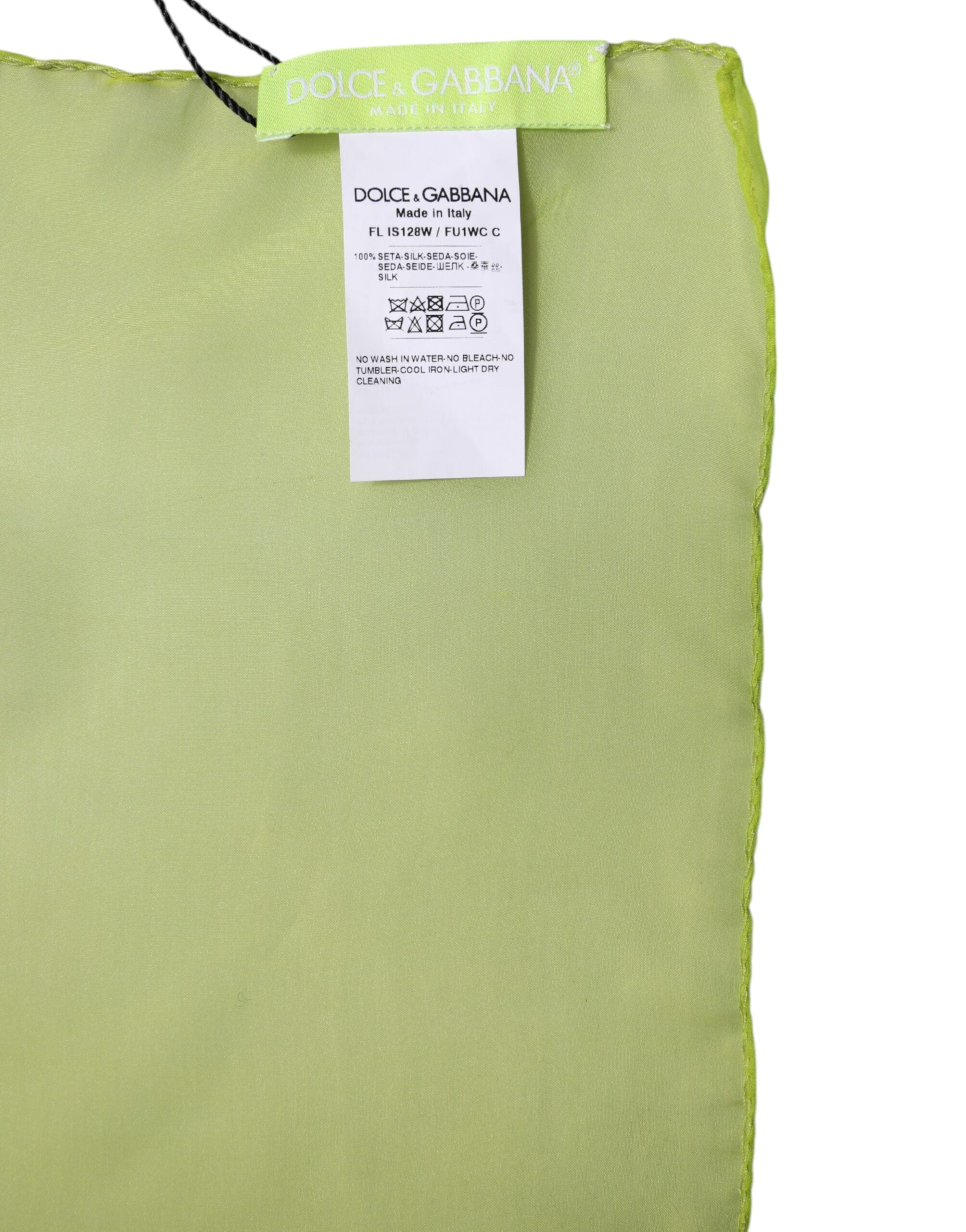 Dolce & Gabbana 100% Silk scarf in green — view 6