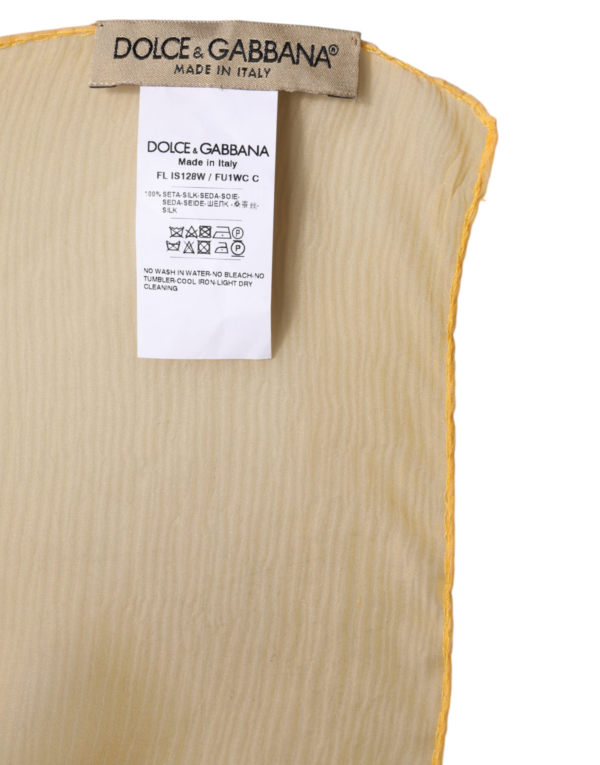 Dolce & Gabbana 100% Silk shawl in yellow — view 5