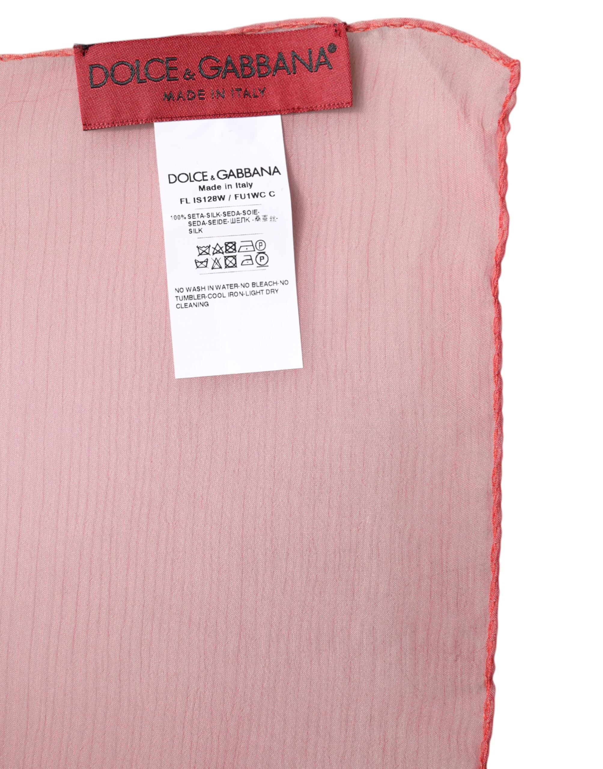 Dolce & Gabbana 100% Silk shawl in pink — view 6