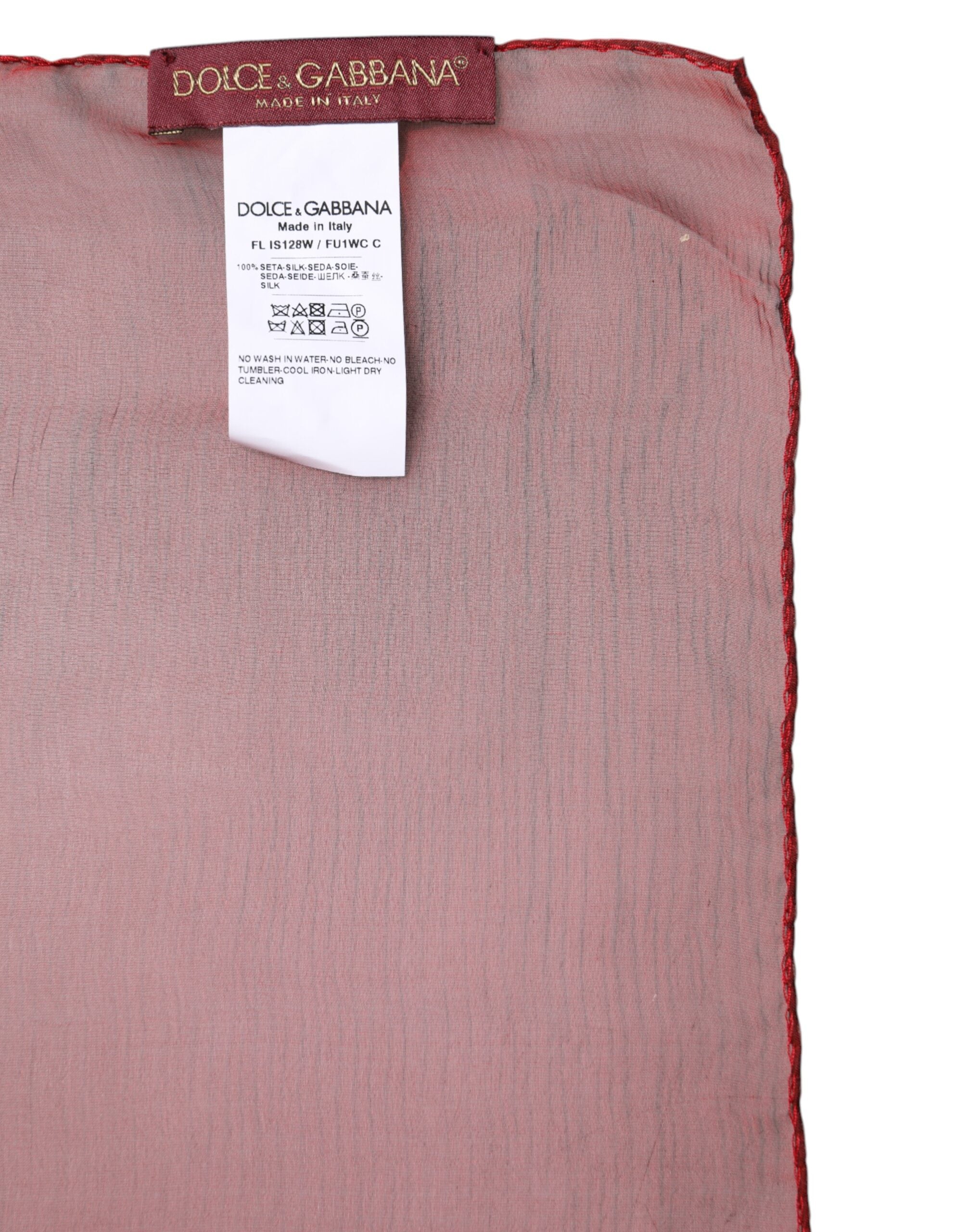 Dolce & Gabbana 100% Silk shawl in red — view 6
