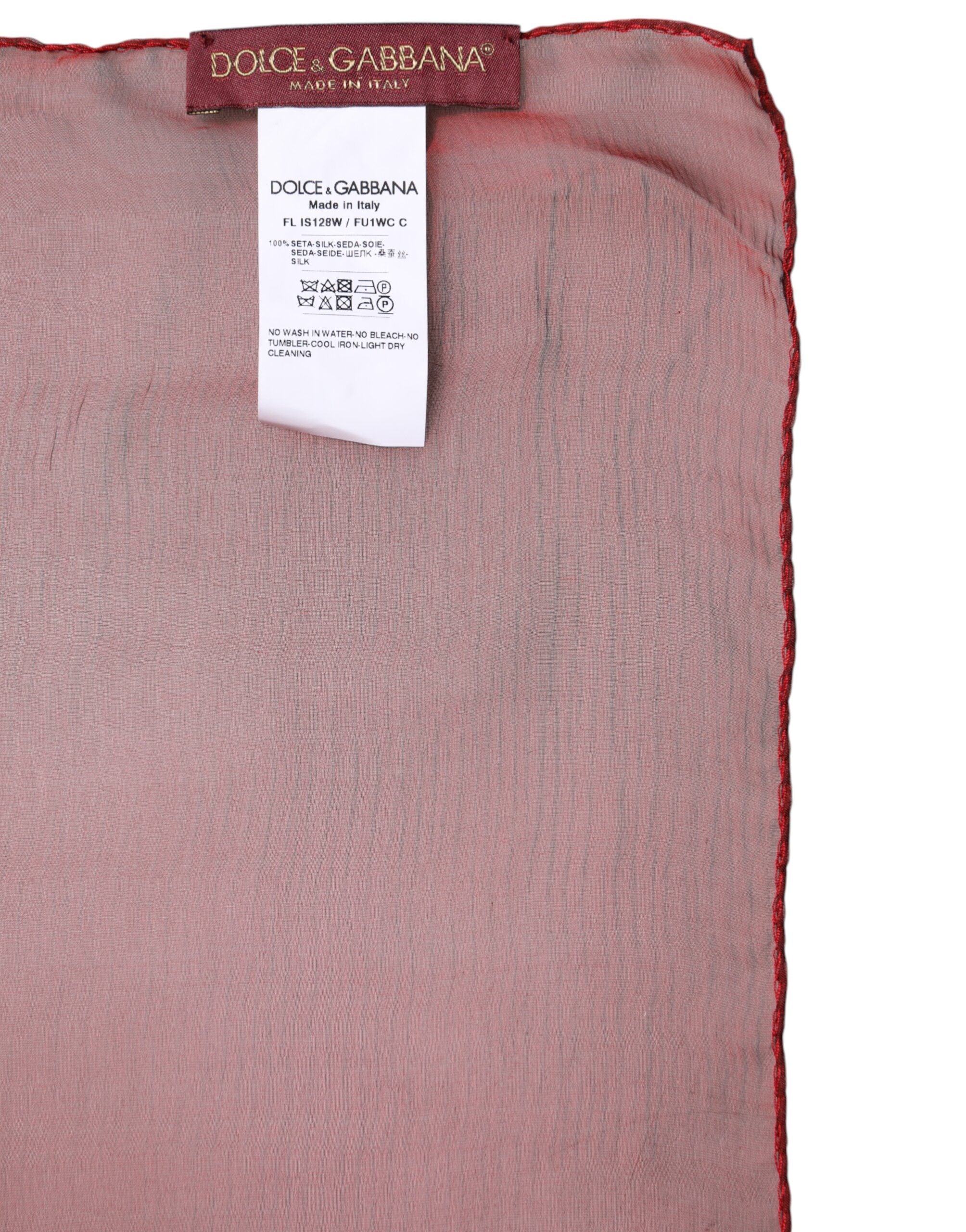 Dolce & Gabbana 100% Silk shawl in red — view 7