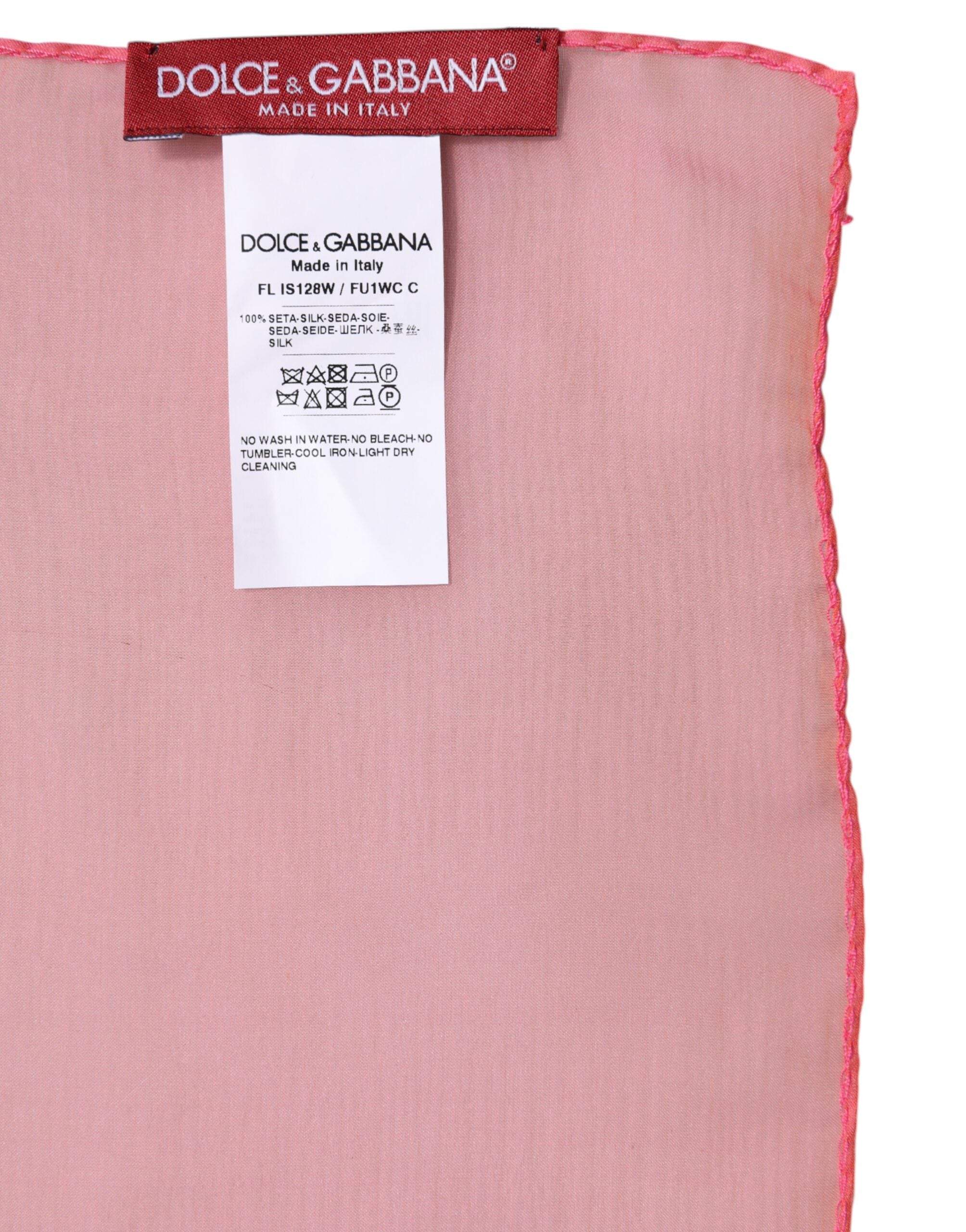 Dolce & Gabbana 100% Silk shawl in pink — view 4