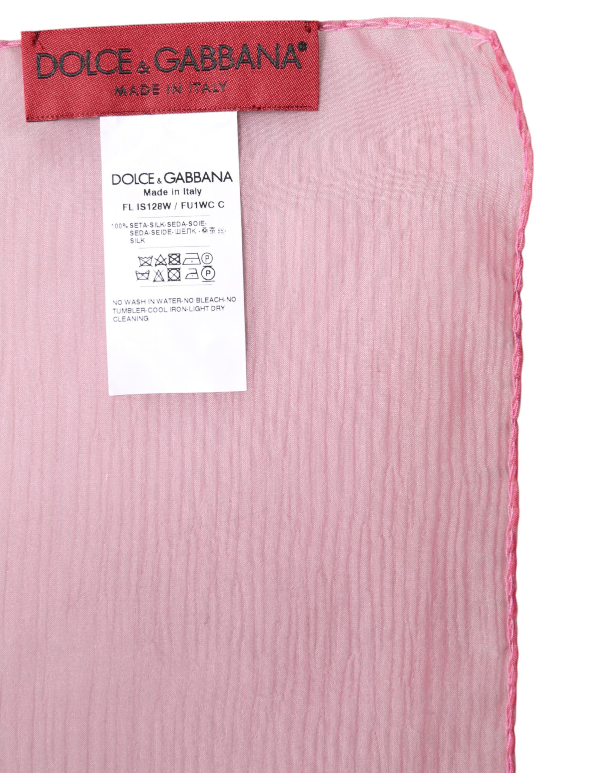 Dolce & Gabbana 100% Silk shawl in pink — view 5