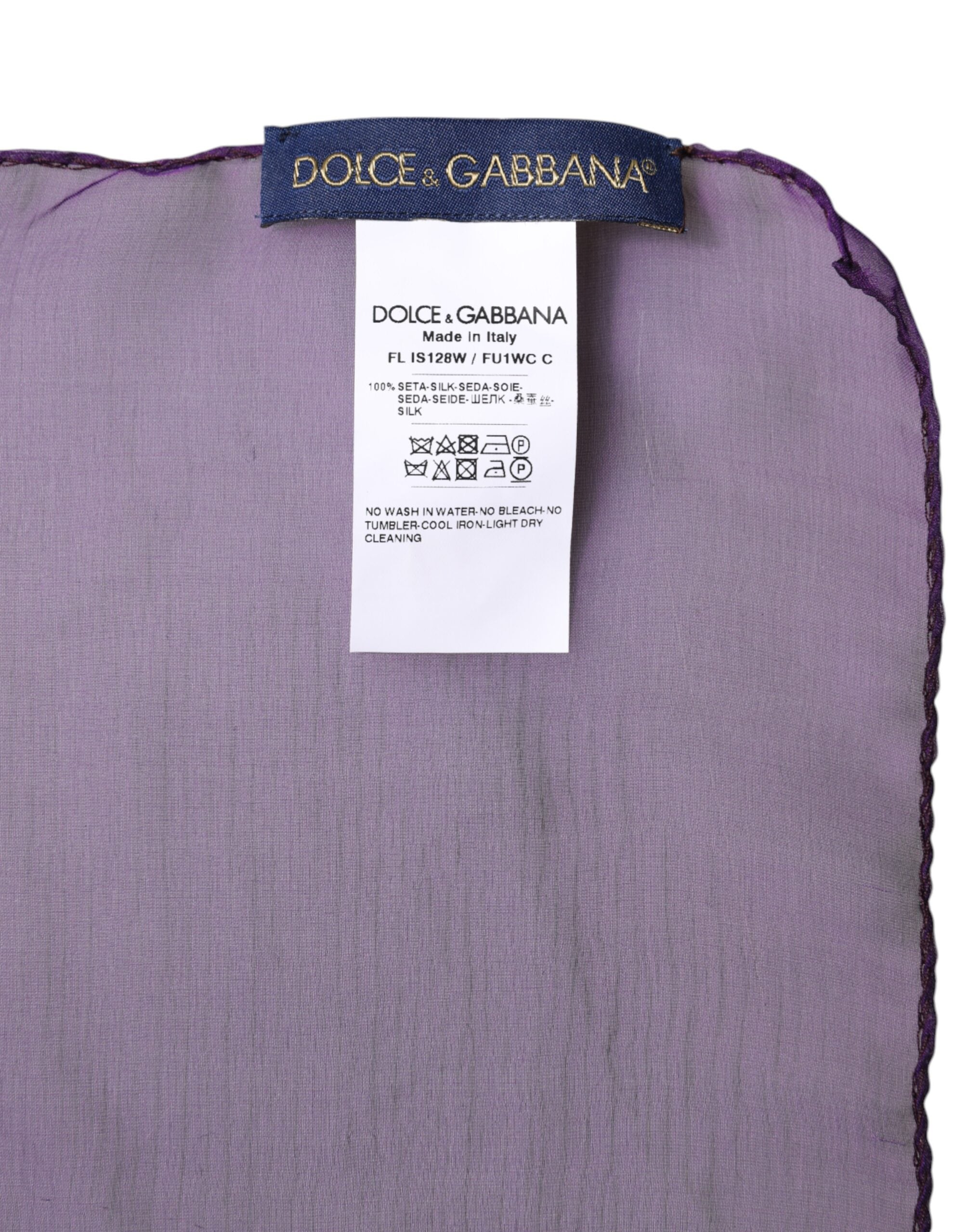 Dolce & Gabbana 100% Silk shawl in purple — view 5