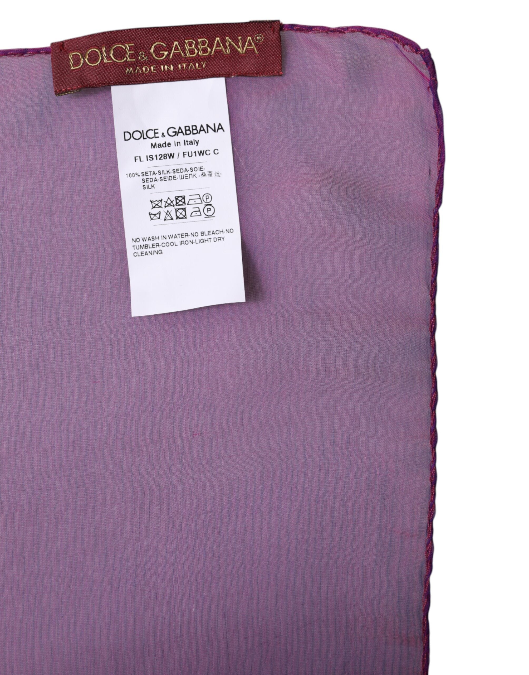 Dolce & Gabbana 100% Silk scarf in purple — view 6