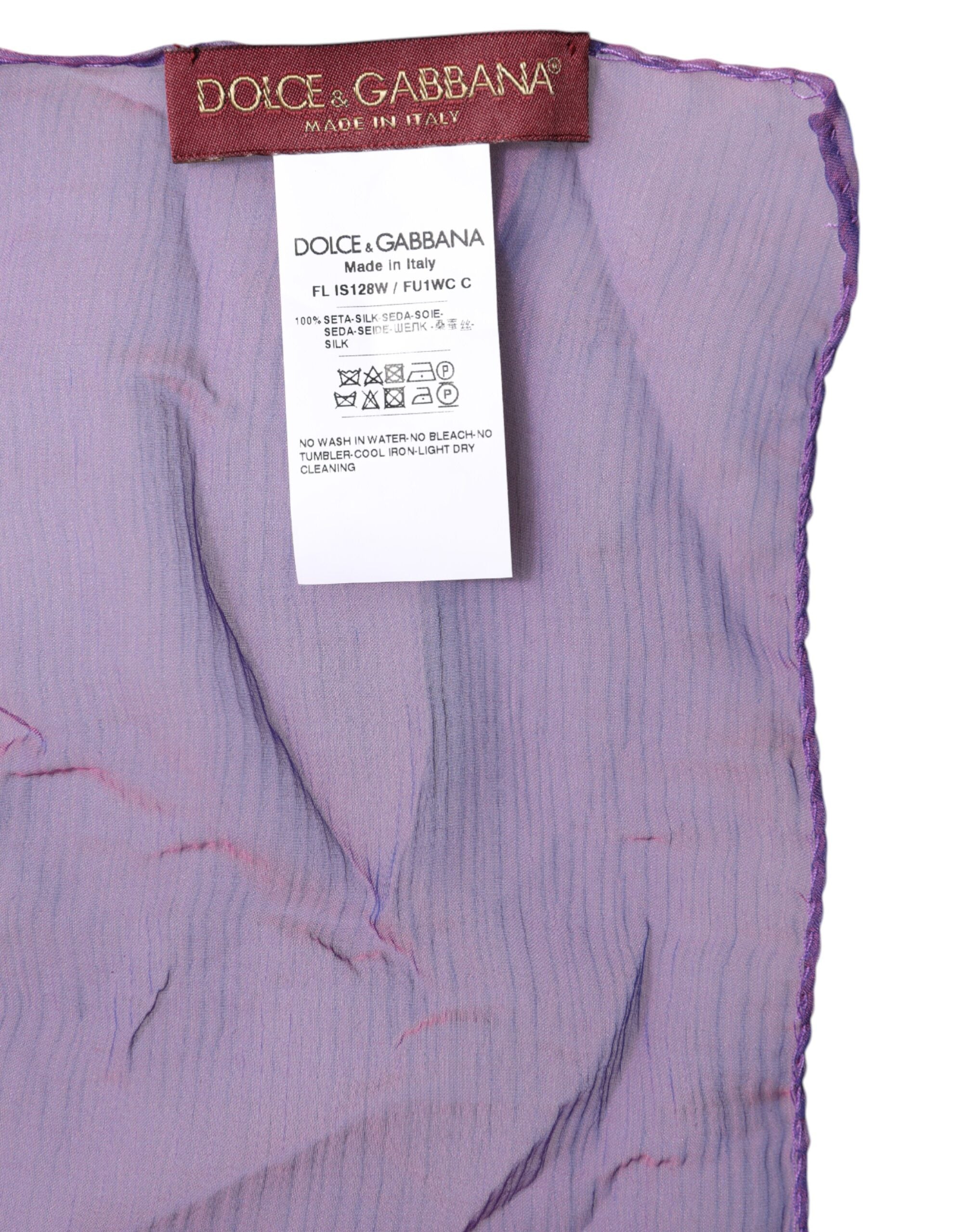 Dolce & Gabbana 100% Silk shawl in purple — view 6