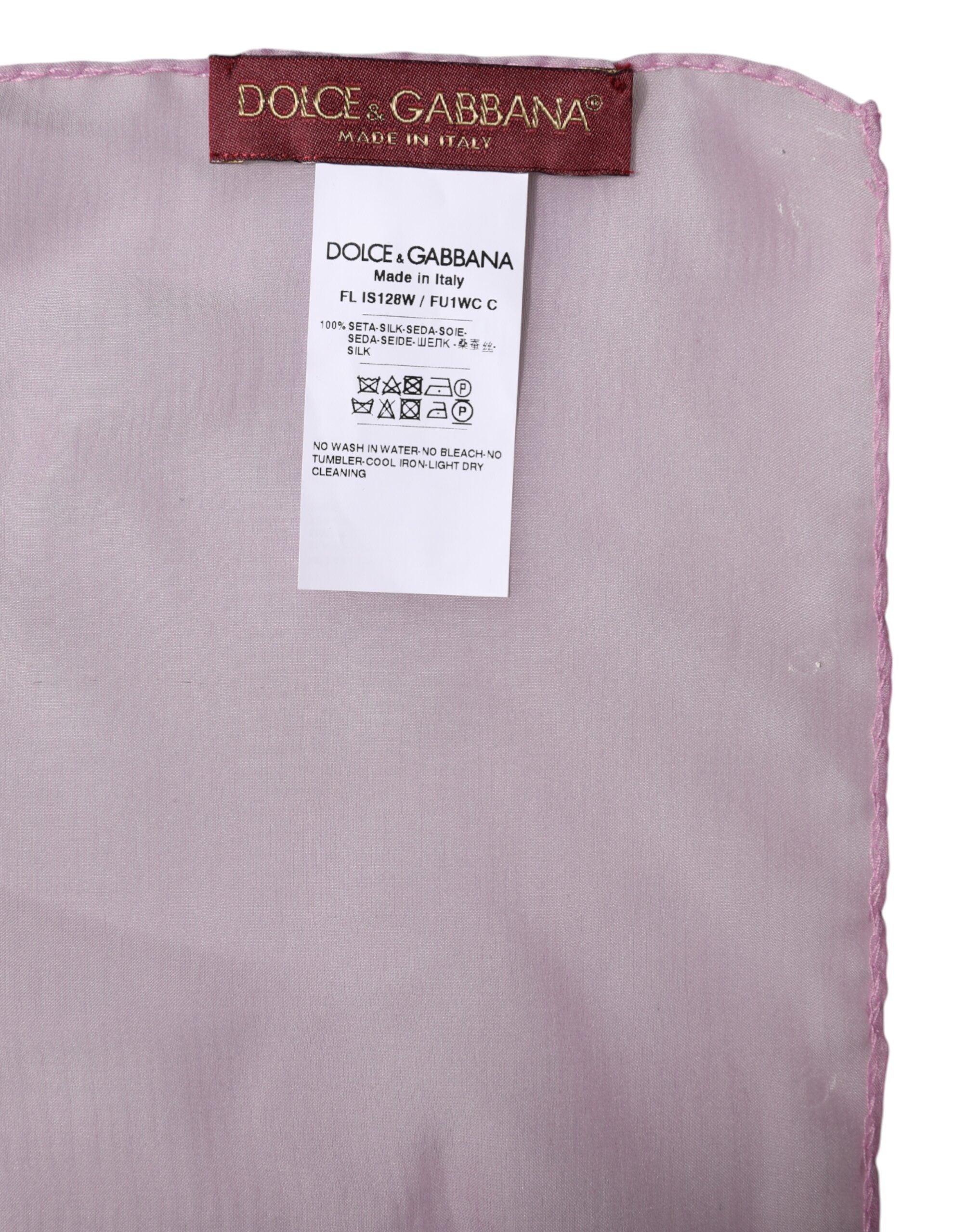 Dolce & Gabbana 100% Silk shawl in pink — view 6