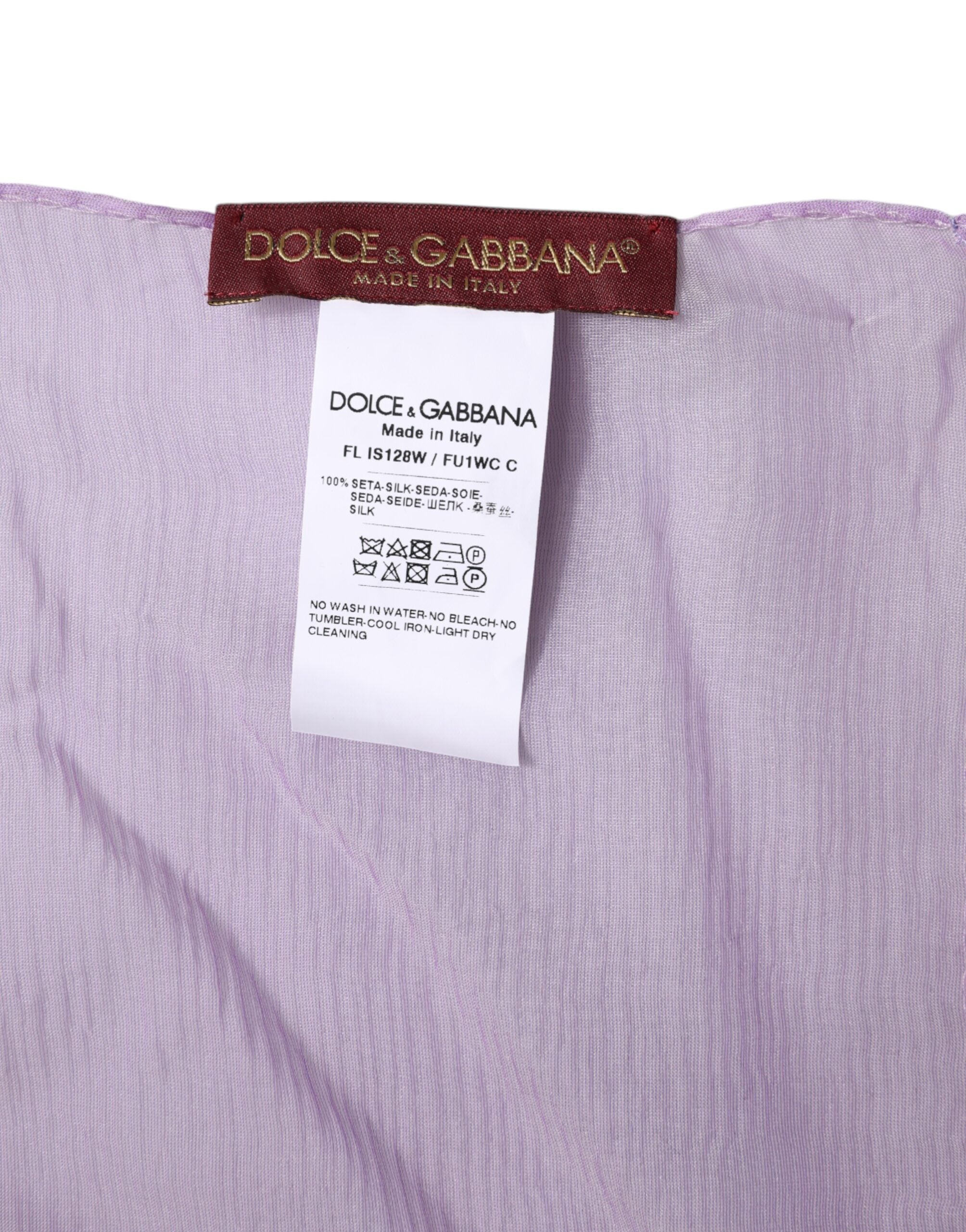 Dolce & Gabbana 100% Silk scarf in purple — view 6