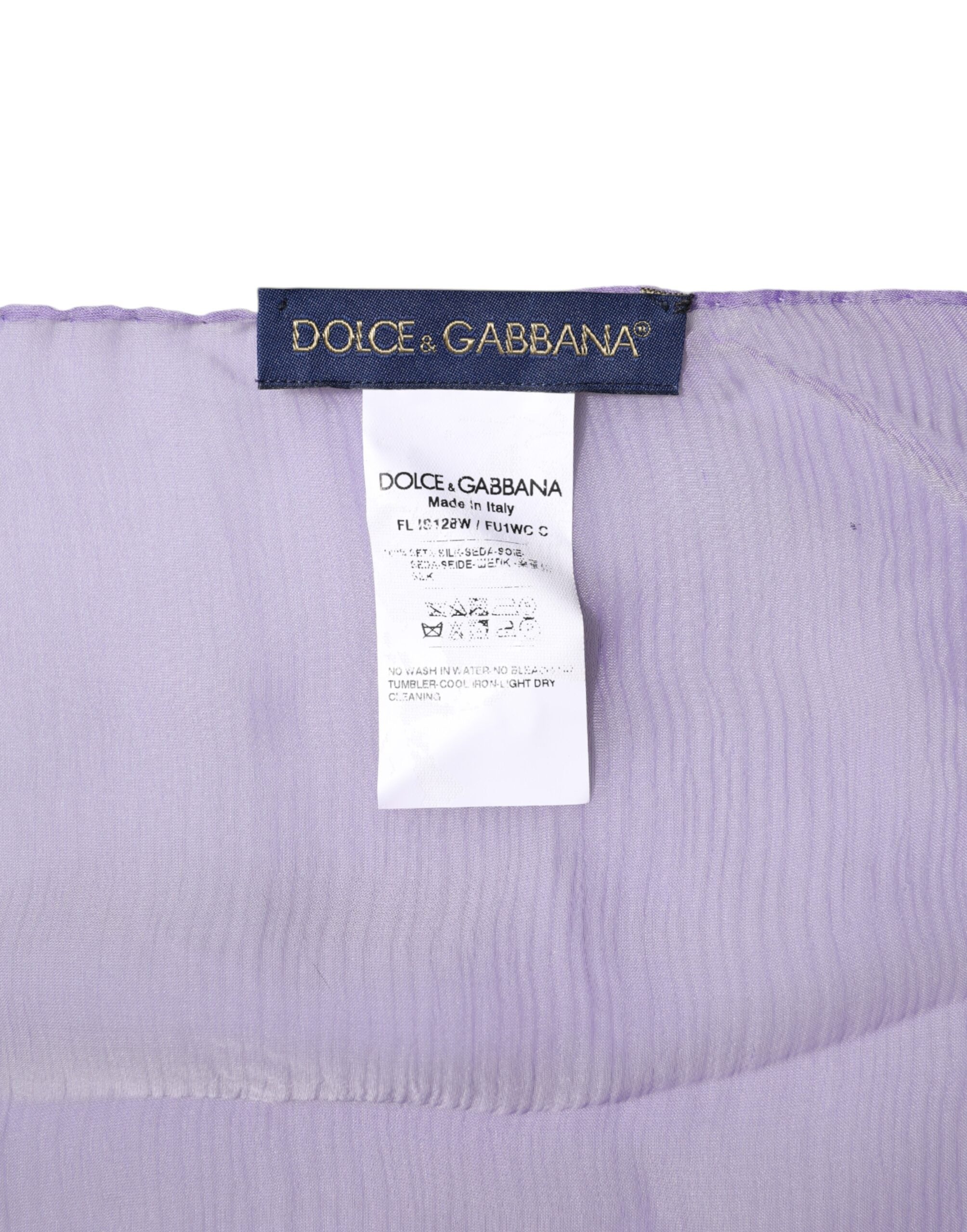 Dolce & Gabbana 100% Silk shawl in purple — view 6
