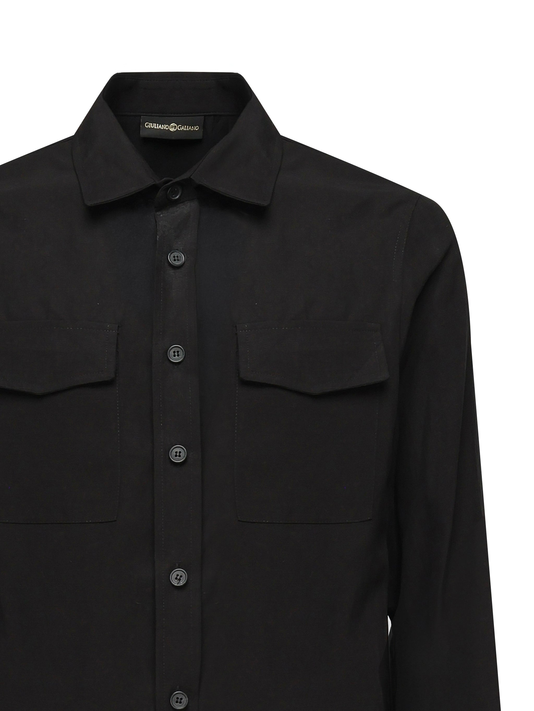 Giuliano Galiano Shirts Black Tencel Linen