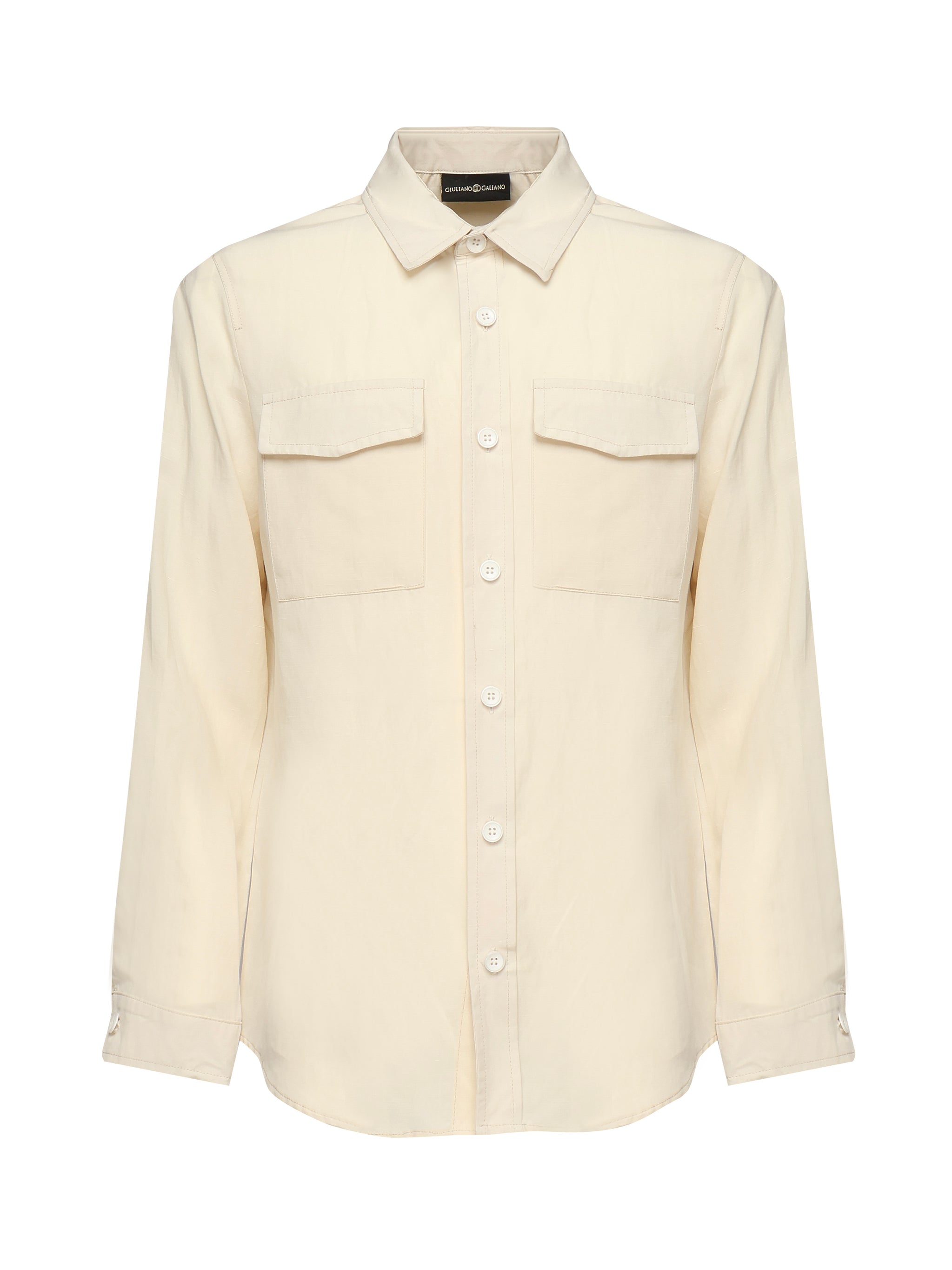 Giuliano Galiano Shirts Beige Tencel Linen