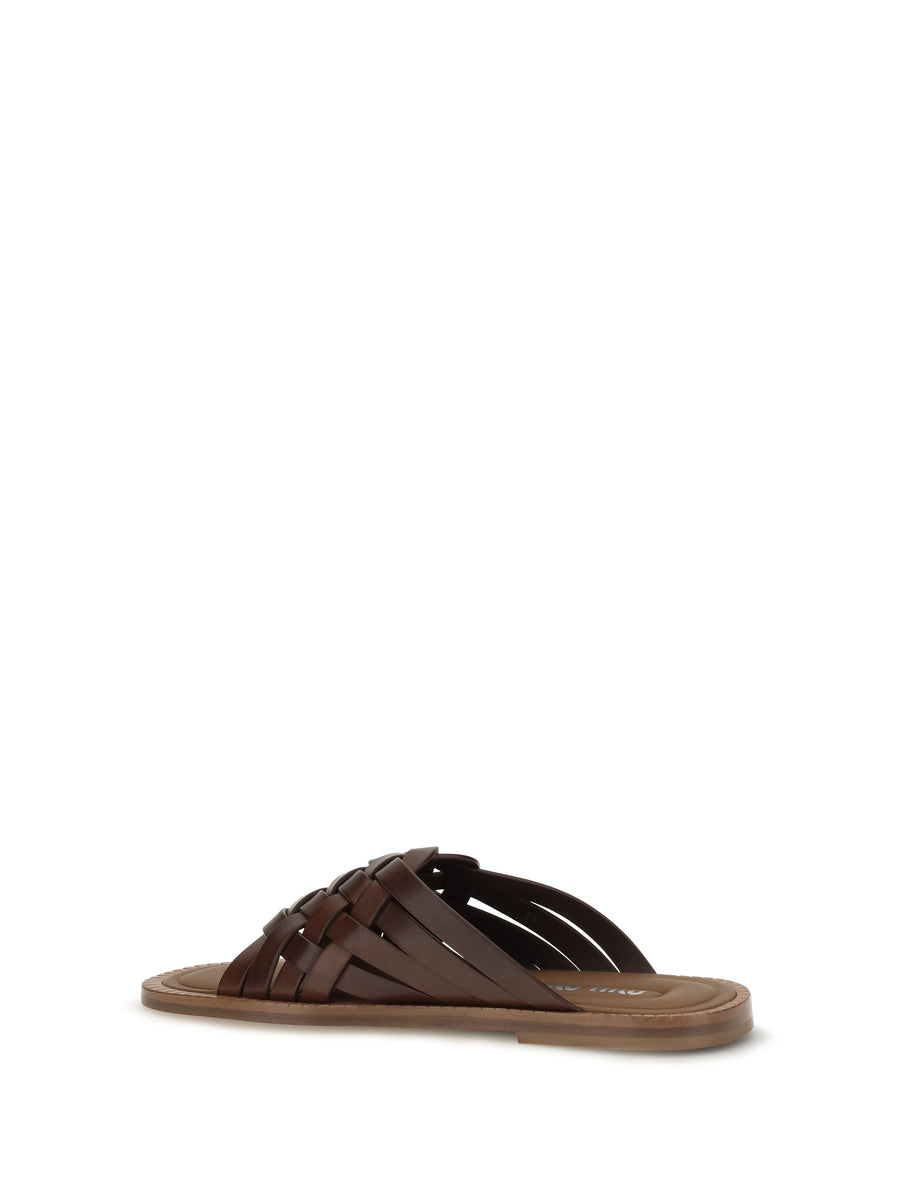 Leather Sandals Brown Calf