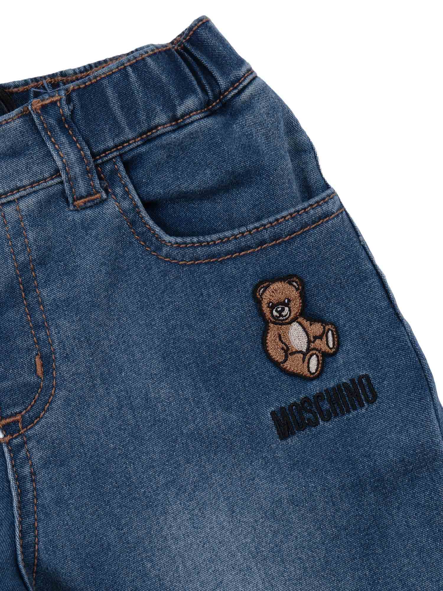 LONG PANTS Blue Cotton Polyester Elastane