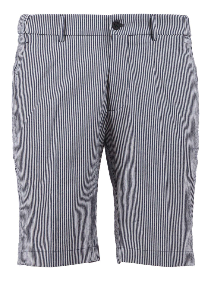 Ber_muda Elax Pants Blue Cotton Lyocell Bermuda Short