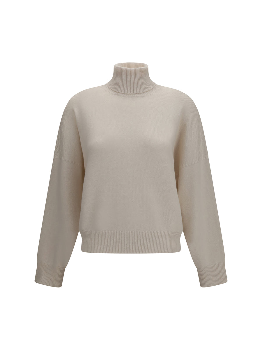 Cashmere Turtleneck Sweater English White (capra Hircus)