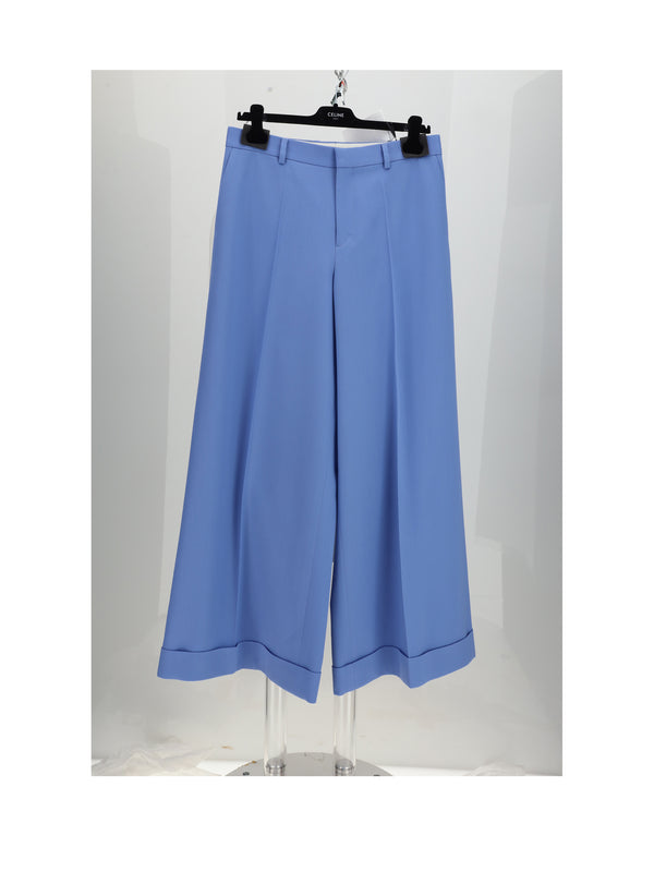 Trousers Long Docks Sky Blue Polyester