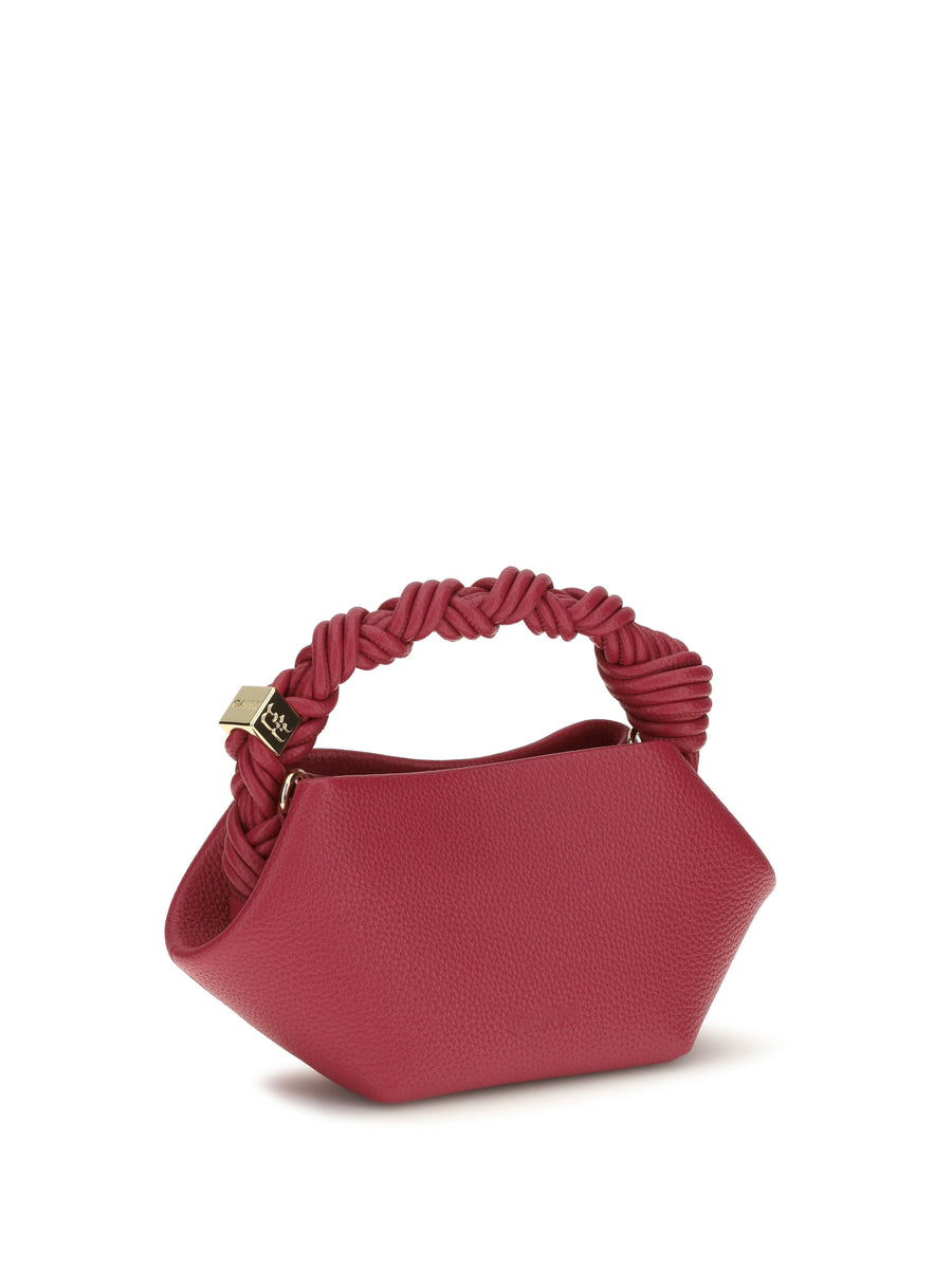 Handbag Bou Grained Leather Persian Red Recycled Polyester Shoulder Bags