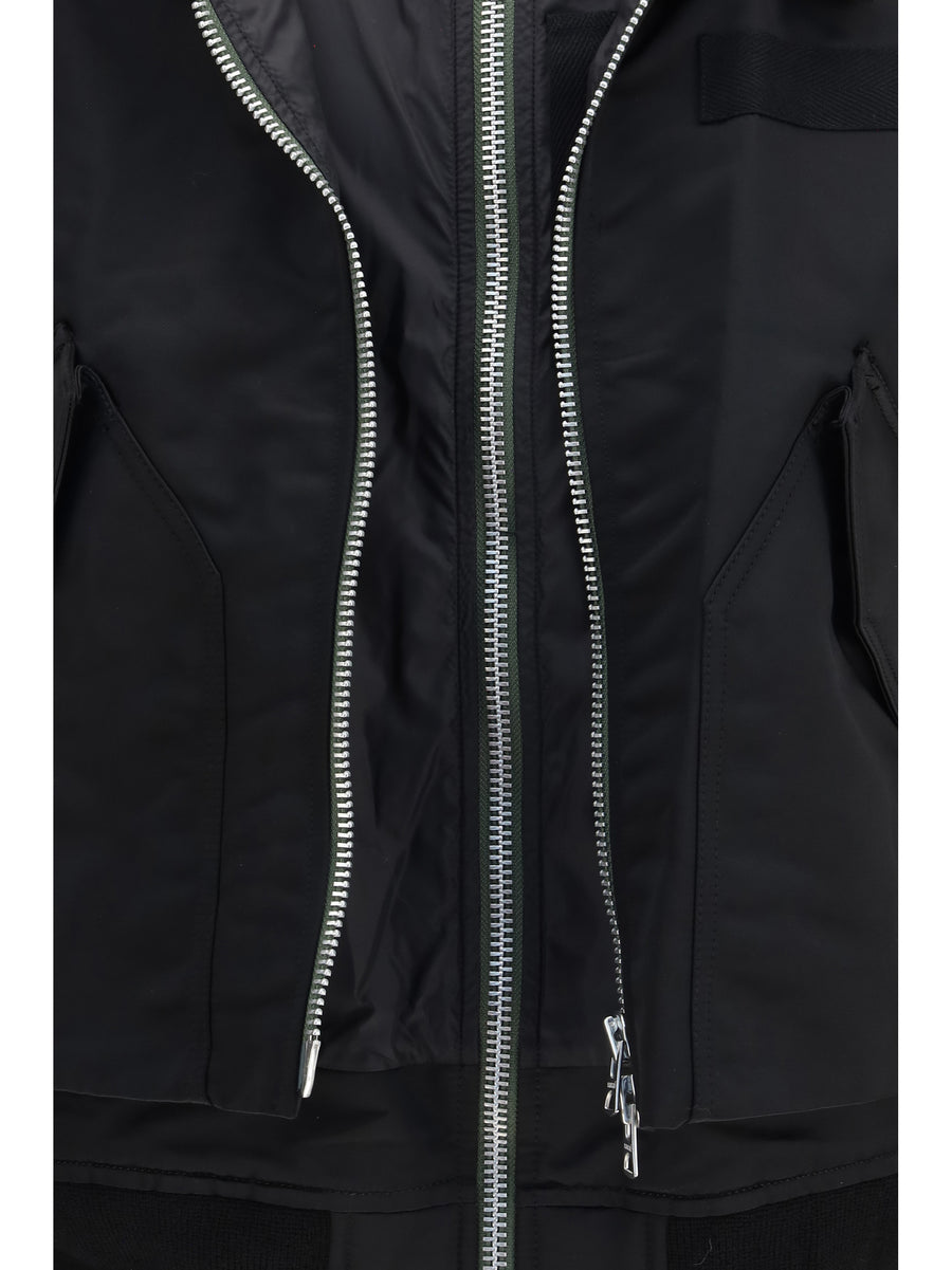 Double Jacket Cotton Chino & Nylon Black