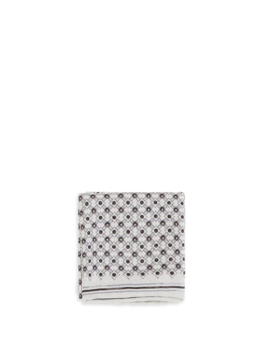 Brunello Cucinelli 100% Silk pocket square in brown