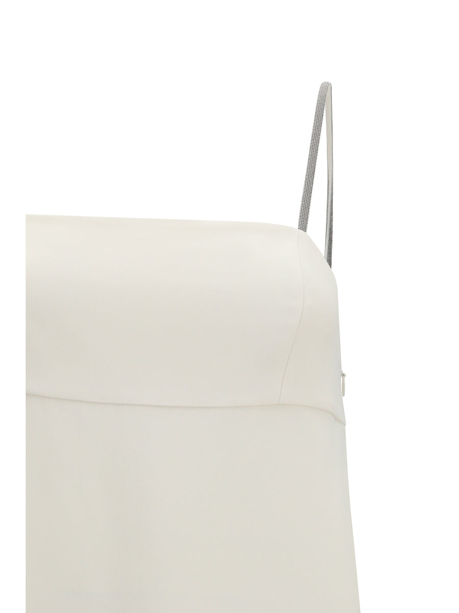 Dress Silk Maxi Pure White Acetate