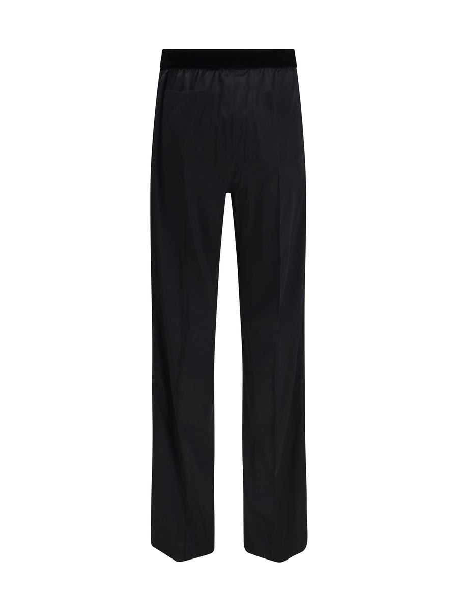 Trousers Stretch Silk Satin Black