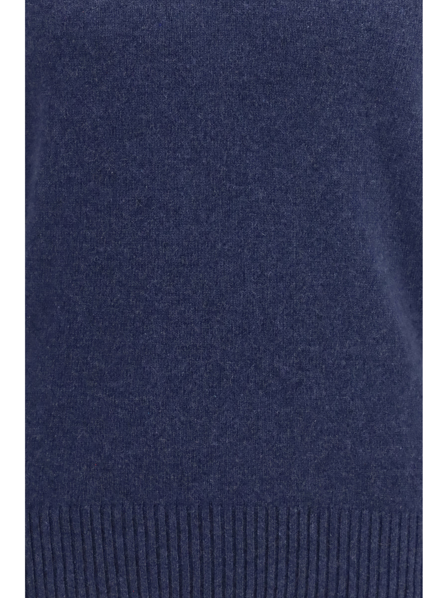 Crewneck Cashmere Sweater Blue (capra Hircus)