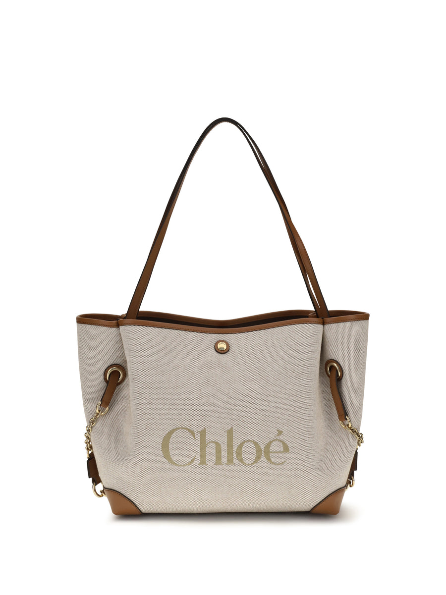 Tote Bag Clover Clay Brown Canvas Cotton Shoulder