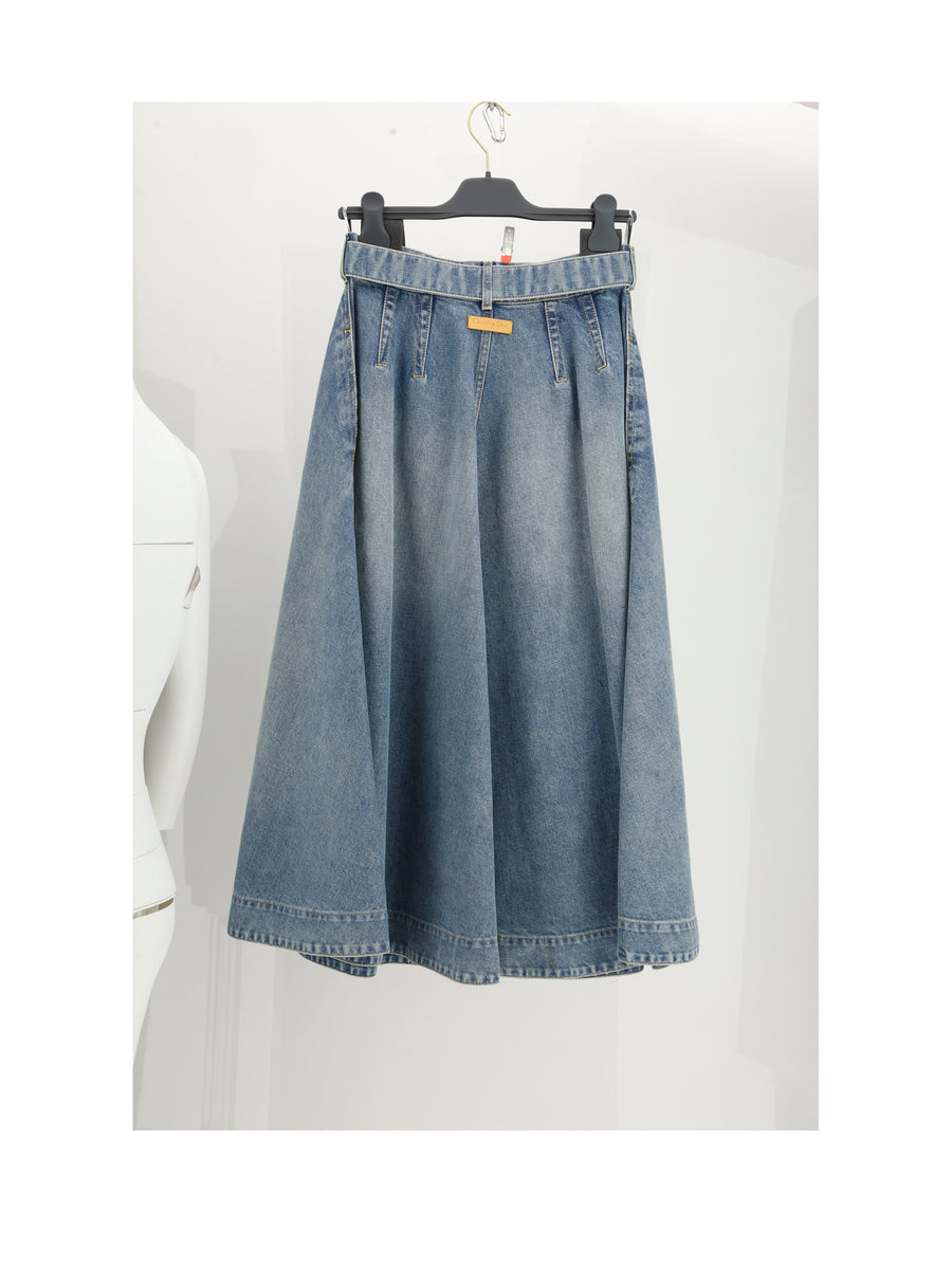 Skirt Eth-Jupe Denim Blue Cotton
