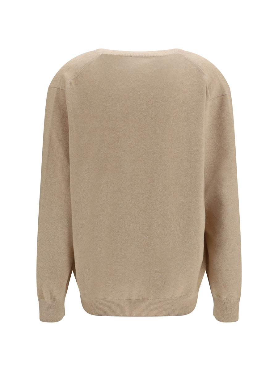 Sweater V-Neck Cashmere Light Sand (capra Hircus)