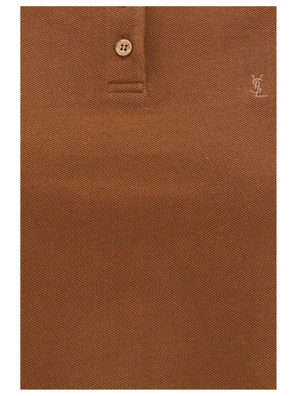 Polo Shirt Cassandre Caramel Cotton Tops