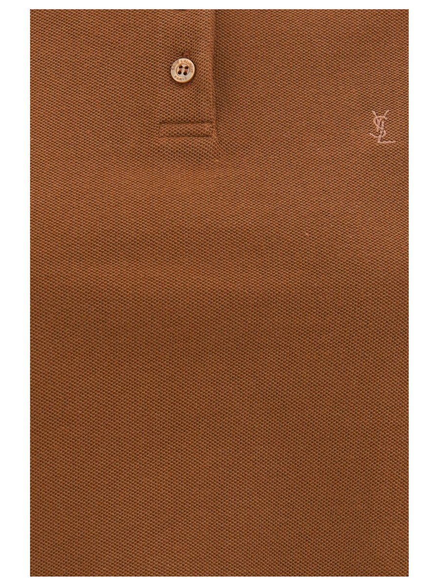 Polo Shirt Cassandre Caramel Cotton Tops