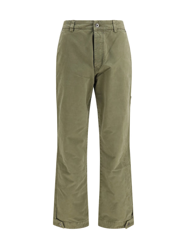 Pants Racing Staff Cotton Gabardine Dusty Olive Trousers