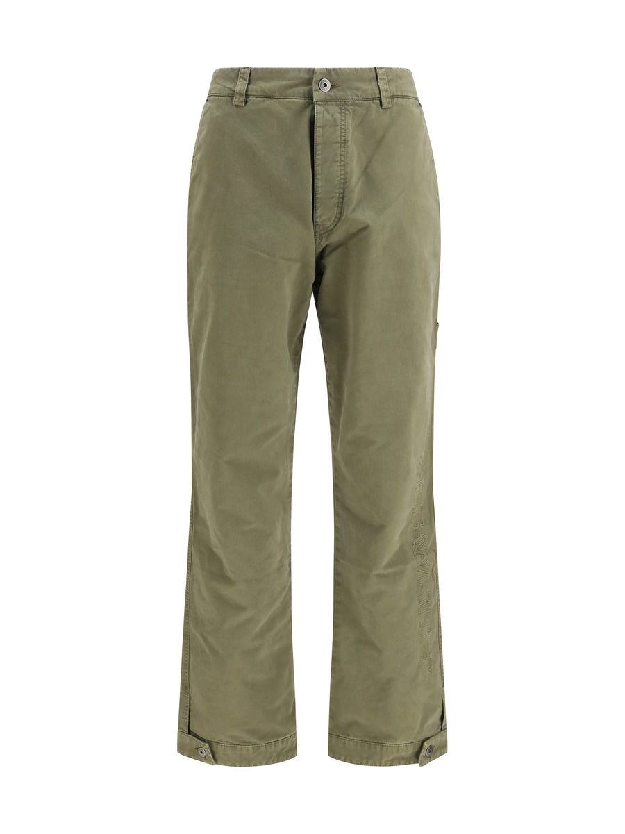 Pants Racing Staff Cotton Gabardine Dusty Olive Trousers