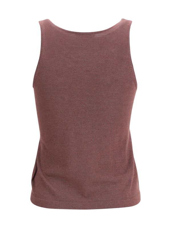 Tank Top Cashmere-Silk Rhubarb Cashmere (capra Hircus)