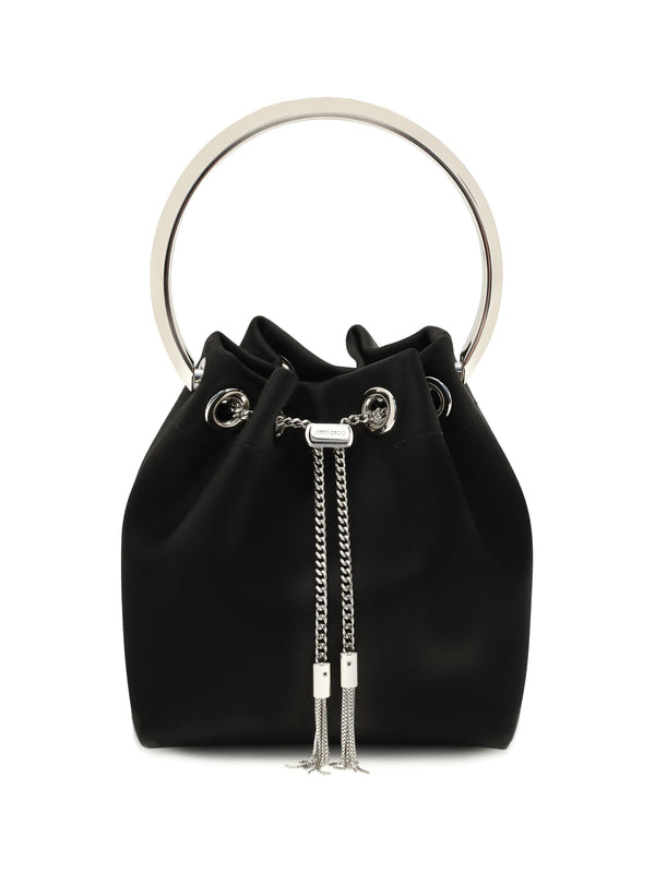 Jimmy Choo 100% silk bucket bag in black
