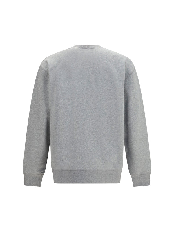 Crewneck Sweatshirt Embroidered Logo Heather Grey/heather Grey Cotton Sweatshirts