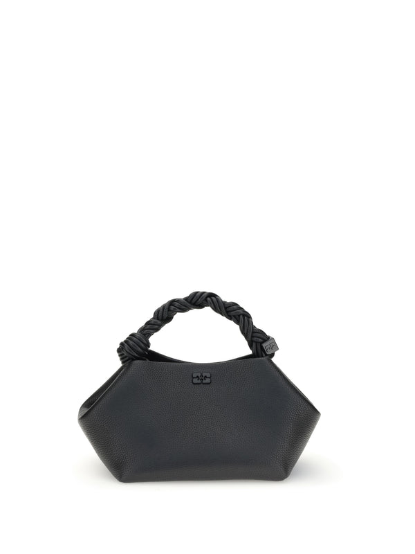Ganni 52% recycled polyester top handle bag in black