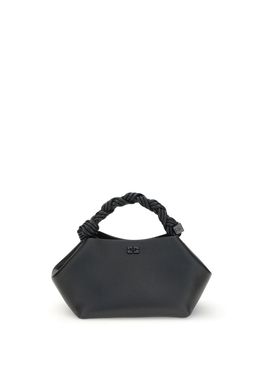 Ganni 52% recycled polyester top handle bag in black