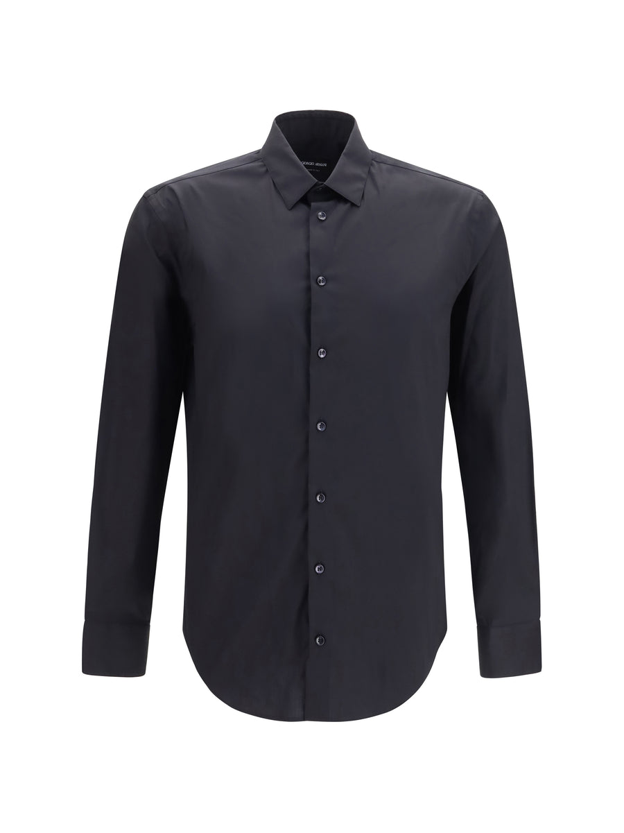 Shirt Slim-Fit Stretch Cotton Poplin Black
