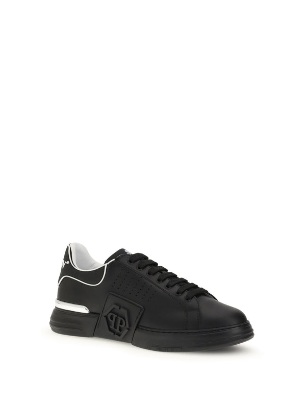 Low Top Hexagon Sneakers Black Black/black Trainers