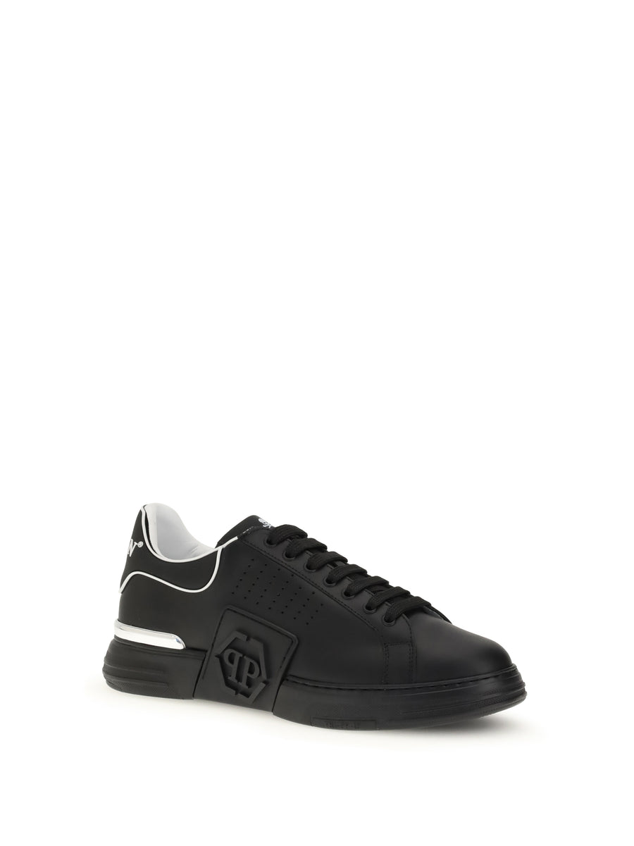 Low Top Hexagon Sneakers Black Black/black Trainers