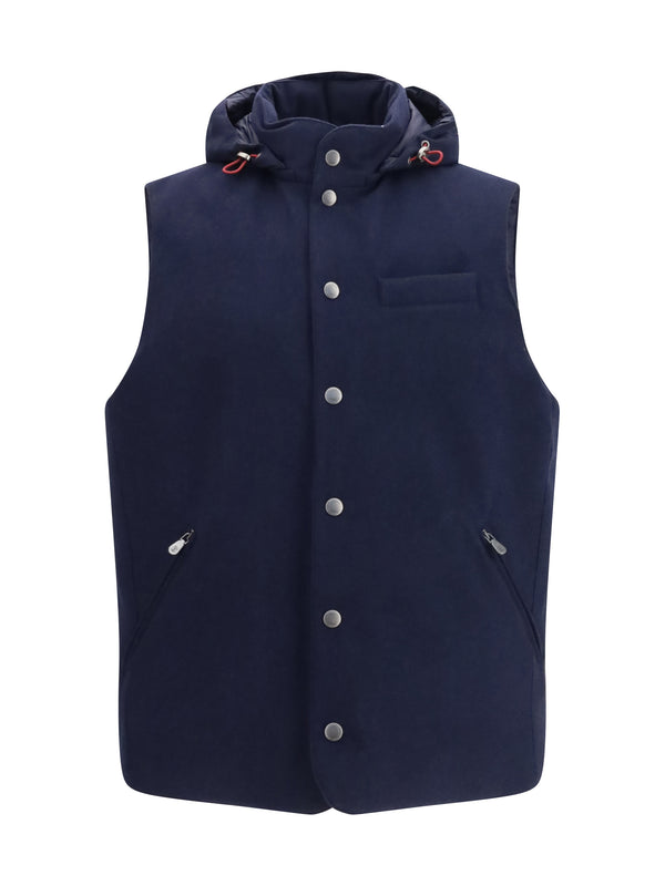 Wool Down Vest Blue Blue/blue Coloured (ovis Aries) Blazers